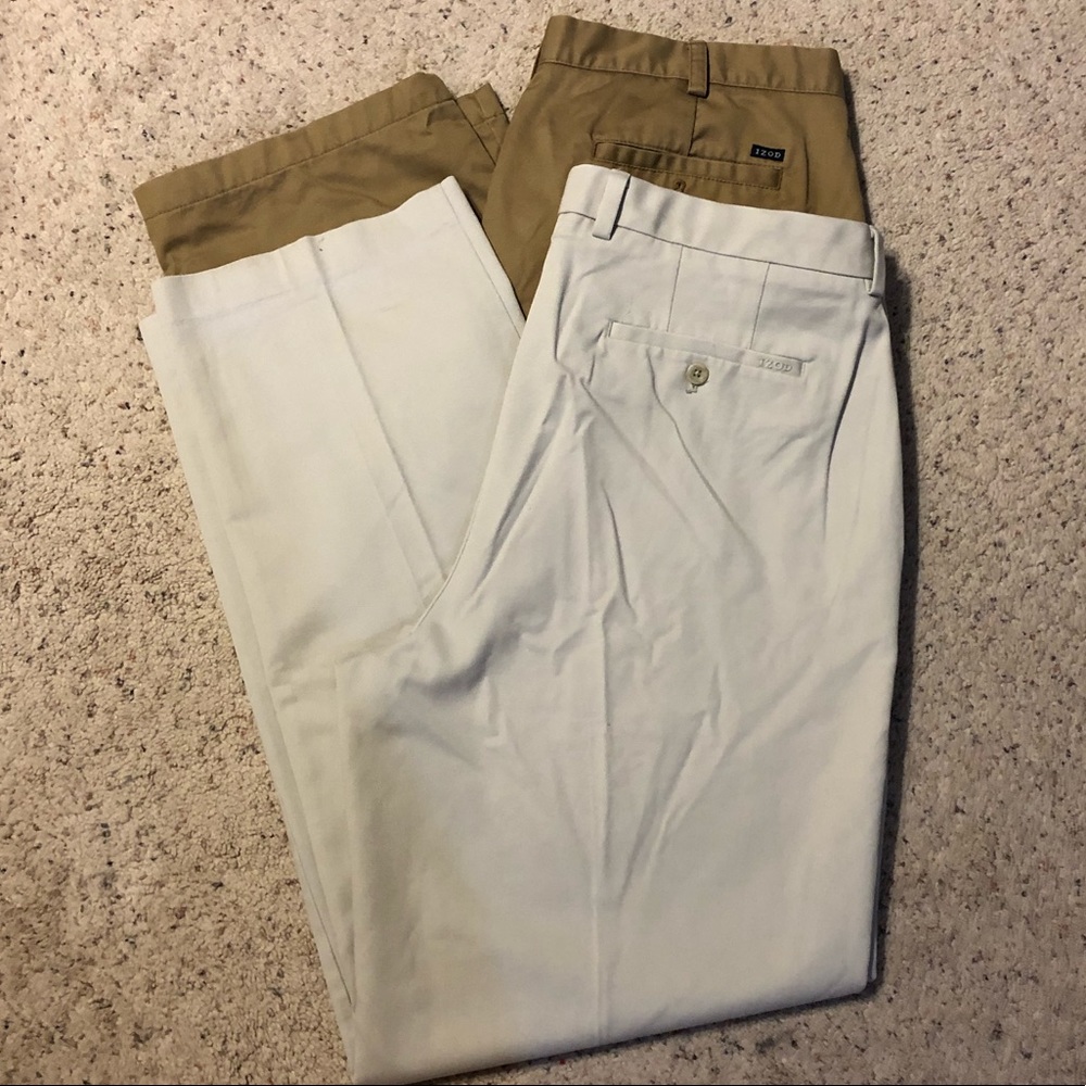 IZOD 38/34 Classic Fit Khakis - 2 Pairs